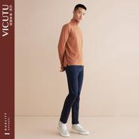 男士长袖针织衫秋时尚修身纯色百搭高领羊毛衫