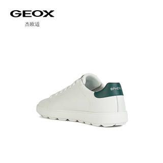 GEOX杰欧适男鞋2024早春小白鞋休闲鞋SPHERICA ECUB-1 U45GPA 白色/深绿色C1966 41