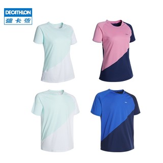 迪卡侬（DECATHLON）男羽毛球服女t恤羽毛球短袖运动服上衣透气轻IVJ1 女士北卡蓝短裙_23年新 XXL