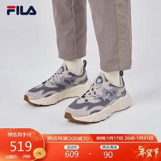 FILA 斐乐男鞋老爹鞋火星鞋2024春季缓震跑步鞋运动鞋 烟灰/鸽子灰-O-FD 41