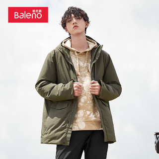 班尼路（Baleno）秋冬鸭绒服男潮保暖青少年中长款休闲外套 25G L