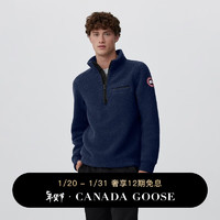加拿大鹅（Canada Goose）Lawson男士1/4拉链羊毛抓绒夹克外套 7055M 63 蔚洋蓝 L
