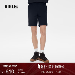 AIGLE 艾高 2023年夏季新品ACS23MBOT004男士DFT速干吸湿排汗户外短裤 黑色 AJ852 44(180/88A)