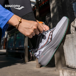 索康尼（SAUCONY）男鞋 2024春胜利21竞速跑鞋轻便透气运动鞋耐磨减震跑步鞋 胜利21/重磅来袭/灰绿 44.5 内长285mm