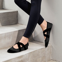 FITKICKS 软底瑜伽芭蕾舞蹈女鞋室内家居健身运动休闲训练鞋 雅典黑 M码