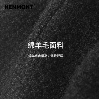 卡蒙（Kenmont）纯色后托绵羊毛鸭舌贝雷帽女显脸小秋冬英伦百搭八角帽km-5253 黑色