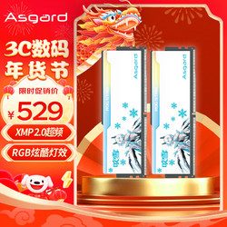 Asgard 阿斯加特 32GB(16GBx2)套装 DDR4 3600 台式机内存 RGB灯条 吹雪