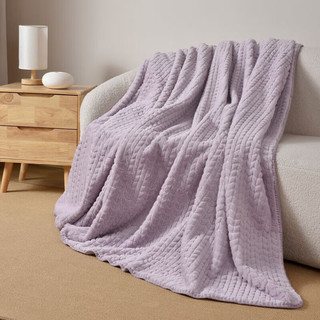 DAPU大朴 仿兔绒毛毯双层加厚毯子空调午睡毯沙发毯200*230cm 公主紫