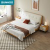 双虎（SUNHOO）床现代简约轻奢床主卧大床实木框架家具软包双人婚床6006 蜜橙色单床 1.8M