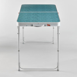 迪卡侬（DECATHLON）露营家具折叠式露营桌 纹理浅蓝(自带4椅)