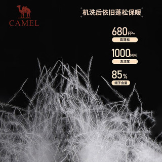 骆驼（CAMEL）【拒水羽绒】户外羽绒服男女同款加厚外套羽绒服 A33CR07164 柠檬黄/幻影黑【男女同款】