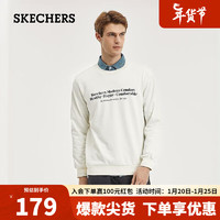 斯凯奇（Skechers）秦霄贤同款 男子针织套头卫衣 L323M048 豆腐白/0211 M