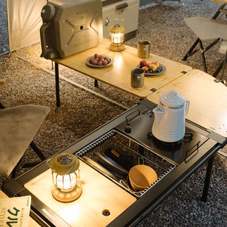 NatureHike 挪客户外IGT模块化桌 露营野营组合桌公园野餐聚餐烧烤桌子 金属桌框-黑色
