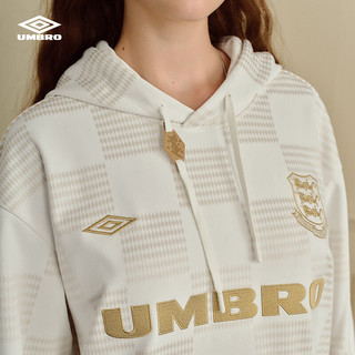 茵宝（Umbro）六六大顺系列连帽卫衣复古外套男女同款24年龙年新年款 象牙白 XL