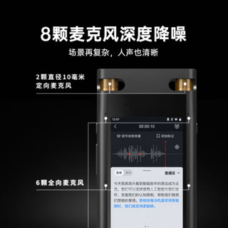 科大讯飞智能录音笔SR702 32G+20G云储存 录音笔转文字 视频实时翻 OCR识别 离线转写 免费转写 星空灰