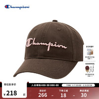 Champion【王俊凯同款】冠军男女同款遮阳街头风潮流遮阳鸭舌帽棒球帽 深棕 均码