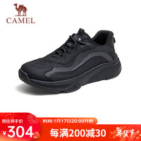 骆驼（CAMEL）男士休闲厚底增高透气运动鞋 G14S187010  黑色 44