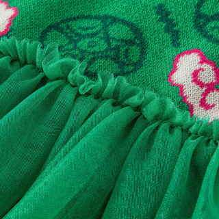 minibala【龙年非遗联名】迷你巴拉巴拉女童网纱针织连衣裙230124111001 绿红色调00446 120