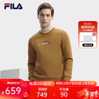  FILA/斐乐 时尚简约 男士卫衣  橙姜黄-YE 185/104A/XXL