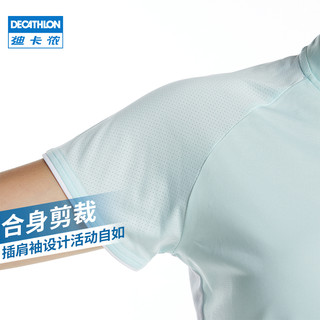 迪卡侬（DECATHLON）男羽毛球服女t恤羽毛球短袖运动服上衣透气轻IVJ1 女士北卡蓝上衣_23年新 XS