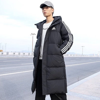 阿迪达斯 （adidas）服男装 24户外运动服宽松加厚保暖防寒防风夹克连帽外套 IT8714-长款锁温/含绒量80% M(175/96A)