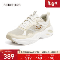 斯凯奇（Skechers）【薄如蝉翼】冬季女老爹鞋透气网面跑步鞋 896003 乳白色/OFWT 36