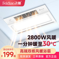 FEIDIAO 飞雕 超薄浴霸风暖浴室卫生间取暖照明排气扇一体式取暖器-恒阳