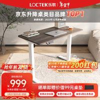 乐歌（Loctek） 电动升降桌智能升降电脑桌站立式办公简约家用居家书桌ES1/E2S 【ES1】白色桌腿+灰木纹 1.2*0.6米桌板