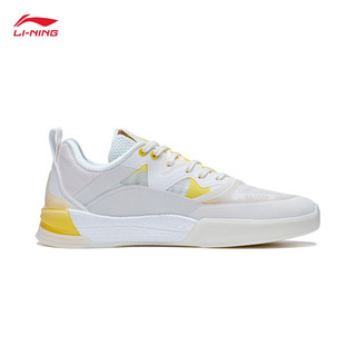 李宁（LI-NING）男鞋ERIK ELLINGTON灵腾潮流专业轻量滑板鞋AEPR009 云雾白/蒲英黄-27 42