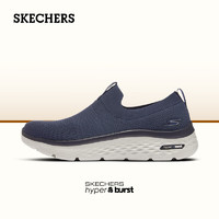 斯凯奇（Skechers）男鞋秋季一脚蹬健步鞋轻便舒适透气厚底百搭休闲鞋 海军蓝色 44