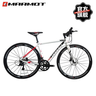 土拨鼠（MARMOT）全球十大自行车品牌排行榜公路车碳纤维前叉碟刹超轻运动单车 白黑红