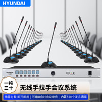 HYUNDAI现代W-01无线手拉手会议话筒视频会议一拖多无线麦克风大型工程专业会议系统鹅颈麦克风 一拖三十