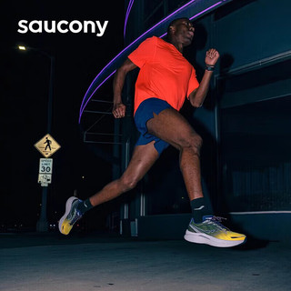 索康尼（SAUCONY）男鞋 2024春季啡速3跑鞋稳定支撑运动鞋耐磨减震跑步鞋 啡速3/深兰黄 44 码