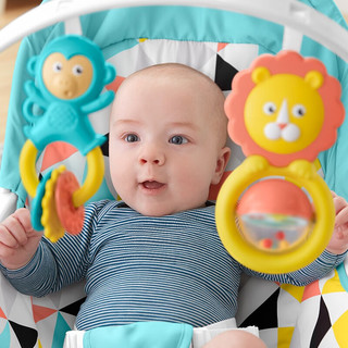 费雪婴儿器玩具宝宝摇椅安抚哄睡男女宝宝脚踏钢琴架 摇椅GFN32送海马