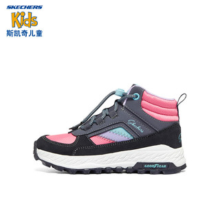 Skechers斯凯奇童鞋女大童短靴防泼水魔术贴儿童运动棉鞋休闲鞋子302949LC