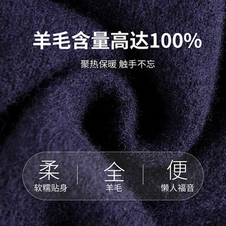 杉杉【100%纯绵羊毛】羊毛衫男重磅加厚拉链半高领冬季保暖纯色毛衣 藏青 175/92A