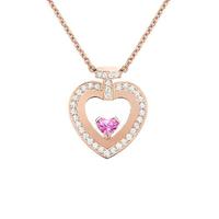 FRED 斐登 PRETTY WOMAN系列 7B0301 心形18K玫瑰金钻石宝石项链 0.3克拉 44cm 6g