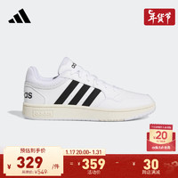 adidas「魔环」阿迪达斯HOOPS 3.0男休闲篮球低帮运动板鞋小白鞋 GY5434 42(260mm)