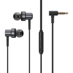 Newmine 纽曼 XL13有线耳机入耳式游戏吃鸡K歌电脑3.5mm线控耳麦磁吸耳头适用于苹果华为小米手机耳机 铁灰色