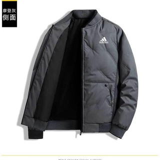 adidas 阿迪达斯 羽绒服三叶草男士羽绒服大码棒球领加厚保暖外套潮男 AD/210雾蓝色 4XL170-190斤