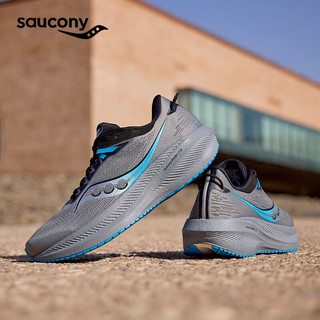 索康尼（SAUCONY）男鞋 2024春胜利21竞速跑鞋舒适透气运动鞋耐磨减震跑步鞋 胜利21/重磅来袭/灰黑 45 内长290mm