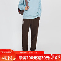 卡帕（Kappa）针织休闲裤2024男刺绣运动裤长裤小脚卫裤K0E12AK71 巧克力深棕-6536 S