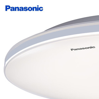 松下（Panasonic） led客厅吸顶灯卧室调光调色简约现代儿童房圆形灯具 36W素白+银饰带HHXN4038