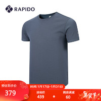 Rapido 雳霹道 秋季新品男子R系列商务通勤圆领短袖T恤CN2142U02 蓝色 175/92A L