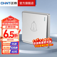 正泰（CHNT）开关插座面板带USB-TYPC网线墙面5孔空调墙壁全屋套餐6M太空银 门铃开关10A