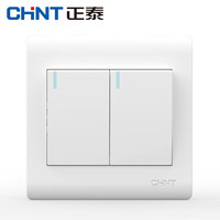 正泰(CHNT)开关插座工程工地出租房面板五孔二三插86型墙壁面板 NEW7Z象牙白 二开双控
