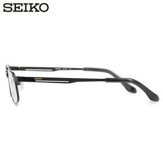 精工(SEIKO)男士商务简约全框钛合金眼镜架H01121 112黑色 万新防蓝光1.74 112-黑色