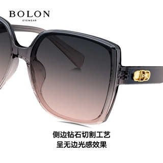 暴龙（BOLON）眼镜2024年方形大框偏光太阳镜防晒开车墨镜男女潮 BL5086C91 C91-灰色(偏光)