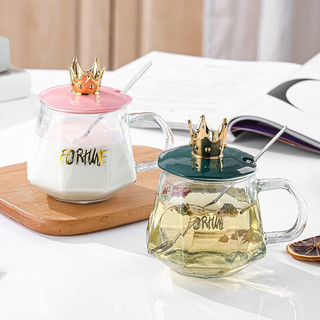 正速康 家居玻璃杯子创意咖啡马克杯办公室茶水杯 300ml单个装 颜色