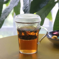 茶适 茶杯 玻璃茶水分离杯 泡茶花茶杯果汁杯带过滤办C1421